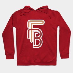 FB Initial Letter Sticker Logo Inspiration. F and B combination sticker logo vector design. Hoodie